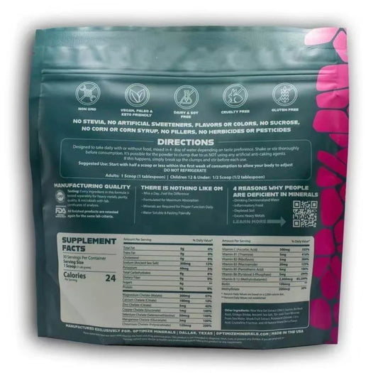 Optimize Minerals Multi - Mineral Daily Powder - Gluten Free, 30 Servings