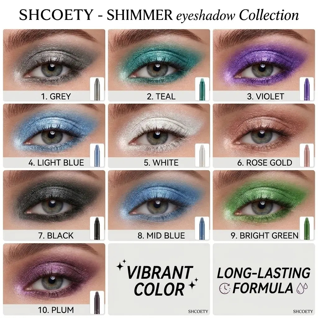 10-Color 3-in-1 Eyeshadow Pen for Beginners, Creamy Shimmer Eyeshadow Stick, High Pigment Waterproof Smudge-Proof Long-Lasting Makeup, One-Swipe Application, Blendable Multi-Use Highlighter & Eyeliner #sohochic eye liner chocolate