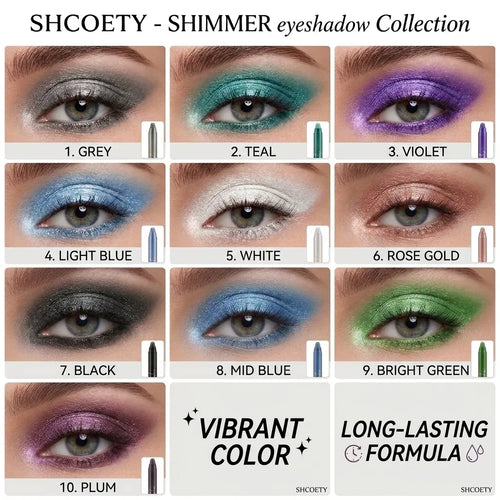 10-Color 3-in-1 Eyeshadow Pen for Beginners, Creamy Shimmer Eyeshadow Stick, High Pigment Waterproof Smudge-Proof Long-Lasting Makeup, One-Swipe Application, Blendable Multi-Use Highlighter & Eyeliner #sohochic eye liner chocolate