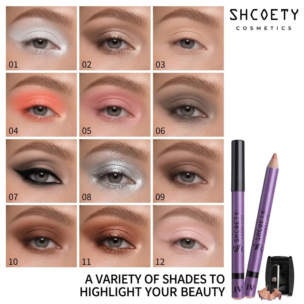 12-Color 3-in-1 Eyeshadow Stick Set, Shimmer Eyeshadow Pen, High Pigment Cream Eyeshadow, Waterproof Smudge-Proof Long-Lasting, One-Swipe Easy Glide, Blendable Multi-Use Highlighter & Eyeliner sohochic
