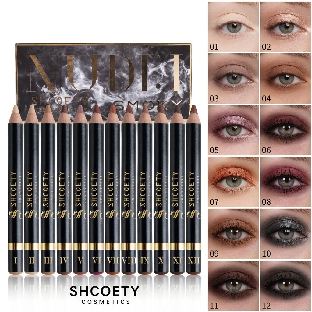 12-Color 3-in-1 Eyeshadow Stick Set, Shimmer Eyeshadow Pen, High Pigment Cream Eyeshadow, Waterproof Smudge-Proof Long-Lasting, One-Swipe Easy Glide, Blendable Multi-Use Highlighter & Eyeliner sohochic