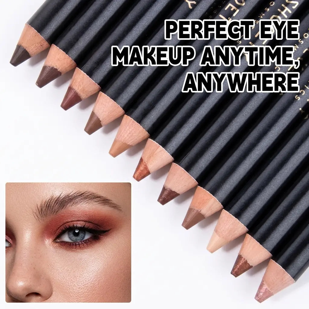 12-Color 3-in-1 Eyeshadow Stick Set, Shimmer Eyeshadow Pen, High Pigment Cream Eyeshadow, Waterproof Smudge-Proof Long-Lasting, One-Swipe Easy Glide, Blendable Multi-Use Highlighter & Eyeliner sohochic