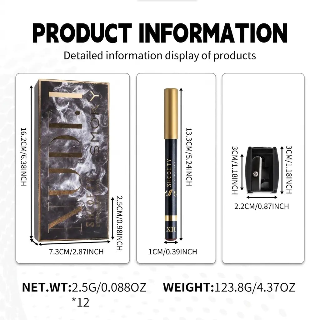 12-Color 3-in-1 Eyeshadow Stick Set, Shimmer Eyeshadow Pen, High Pigment Cream Eyeshadow, Waterproof Smudge-Proof Long-Lasting, One-Swipe Easy Glide, Blendable Multi-Use Highlighter & Eyeliner sohochic
