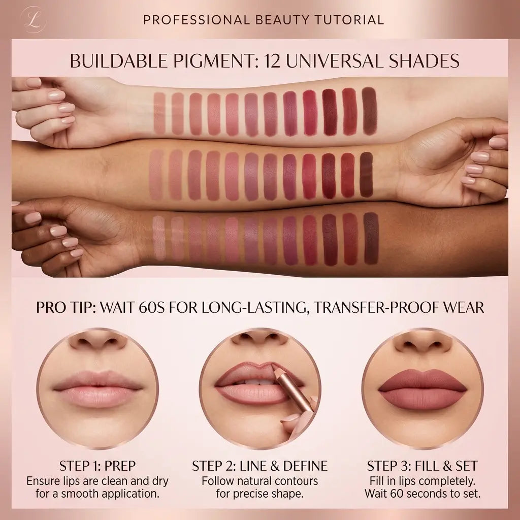 12-Piece 2-in-1 Lipliner & Lipstick Contour Combo Kit - Waterproof Creamy Matte 13.5cm Pencils, Long-Lasting Smooth Pigmented Multi-Pack with Vintage Nude, Brown, Mocha Shades for Youth, Flawless Finish (2-in-1 Hack) Makeup Chocolate sohochic