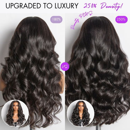 NatureMAX™ 200% / 250% Density Loose Wave Glueless 13x6 HD Lace Front Wig Human Hair Pre-Cut Lace Flexi-Fit Drawstring Cap