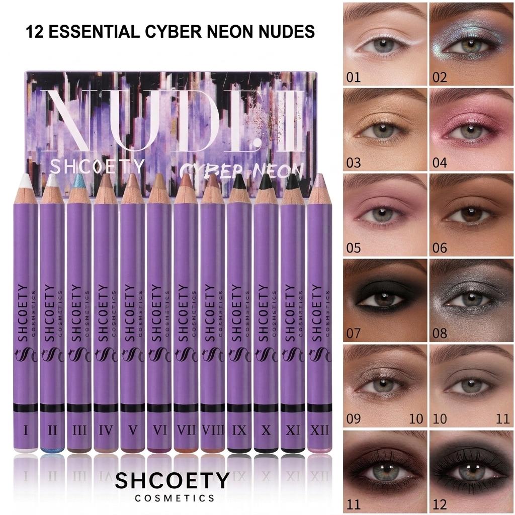 12-Color Eyeshadow Stick Set, Shimmer Eyeshadow Pen, High Pigment Cream Eyeshadow, One-Swipe Easy Glide, Blendable Long-Lasting Eye Makeup, Multi-Use Highlighter & Eyeliner sohochic