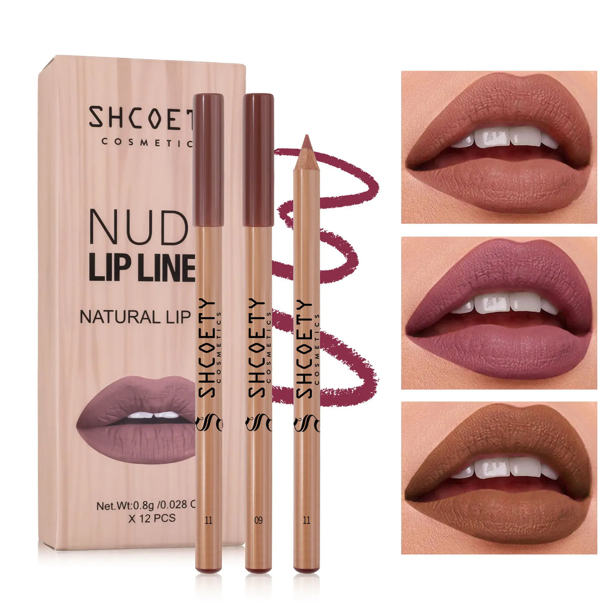 12-Piece 2-in-1 Lipliner & Lipstick Contour Combo Kit - Waterproof Creamy Matte 13.5cm Pencils, Long-Lasting Smooth Pigmented Multi-Pack with Vintage Nude, Brown, Mocha Shades for Youth, Flawless Finish (2-in-1 Hack) Makeup Chocolate sohochic