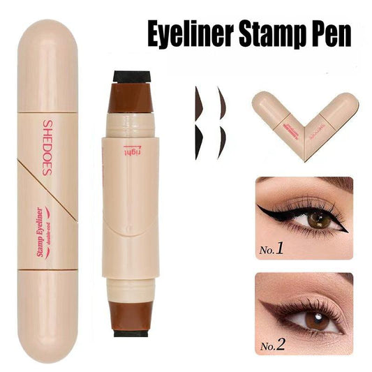 Rotating wing stamp liquid liner pen Dual-Head Design for Precise Cat Eye & Winged Liner Waterproof Smudge-Proof Formula Quick-Drying