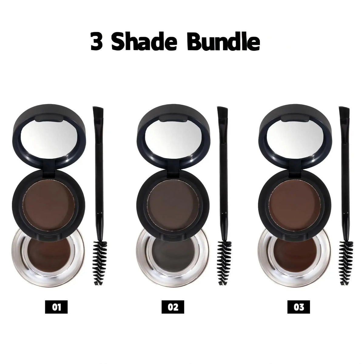 Dual-Layer 2-in-1 Brow Pomade & Powder Kit, Waterproof Smudge-Proof Long-Lasting Eyebrow Makeup, Natural Full & Fluffy Brows, Dual-Ended Brush & Built-in Mirror, Beginner-FriendlyDual-Layer 2-in-1 Brow Pomade & Powder Kit, sohochic
