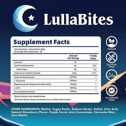 Sleep Gummies: Fall Asleep & Wake Refreshed | Natural Strawberry Stars for Restful Nights