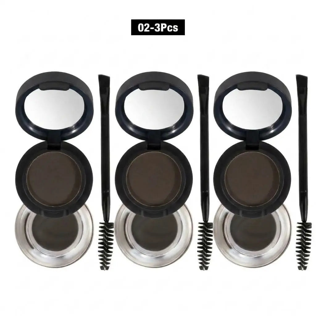Dual-Layer 2-in-1 Brow Pomade & Powder Kit, Waterproof Smudge-Proof Long-Lasting Eyebrow Makeup, Natural Full & Fluffy Brows, Dual-Ended Brush & Built-in Mirror, Beginner-FriendlyDual-Layer 2-in-1 Brow Pomade & Powder Kit, sohochic