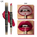 2-in-1 Matte Lipstick & Creamy Lipliner Pen, Regular Edition, Long-Lasting, Non-Smudge Waterproof, Smudge-Proof, High-Pigment, Full-Coverage, Smooth, Alcohol-Free Daily Beauty Makeup for Back to School Youth