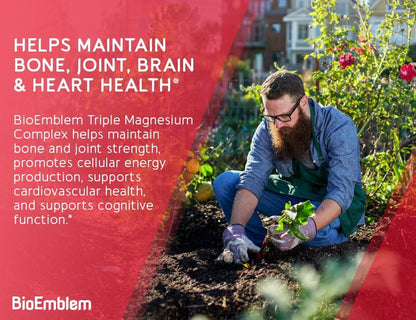 Triple Magnesium Complex 300mg|High Absorption Chelated Formula | Vegan, Non-GMO, Gluten-Free | 90 Capsules-Shop
