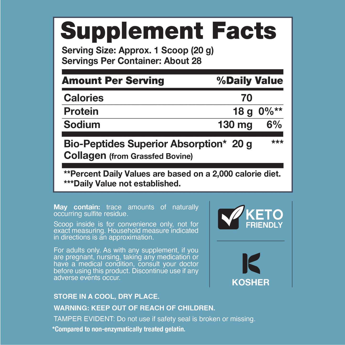 Grassfed Collagen Bio-Peptides, 20 oz (567 g) Powder