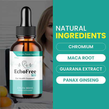 Tinnitus Relief Drops for Ringing Ears - EchoFree Liquid Supplement with Advanced Vitamins for Ear Health Support - 2oz-Shop