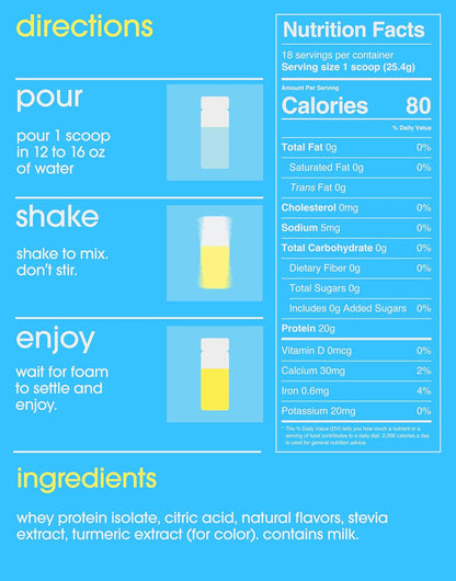 Clear Protein Powder 20G Protein for Women & Men | Lactose Free, Grass-Fed Whey Isolate, Gluten Free, Zero Sugar, Gut Friendly, Non-Bloating (Lemonade-18 Servings)-Shop