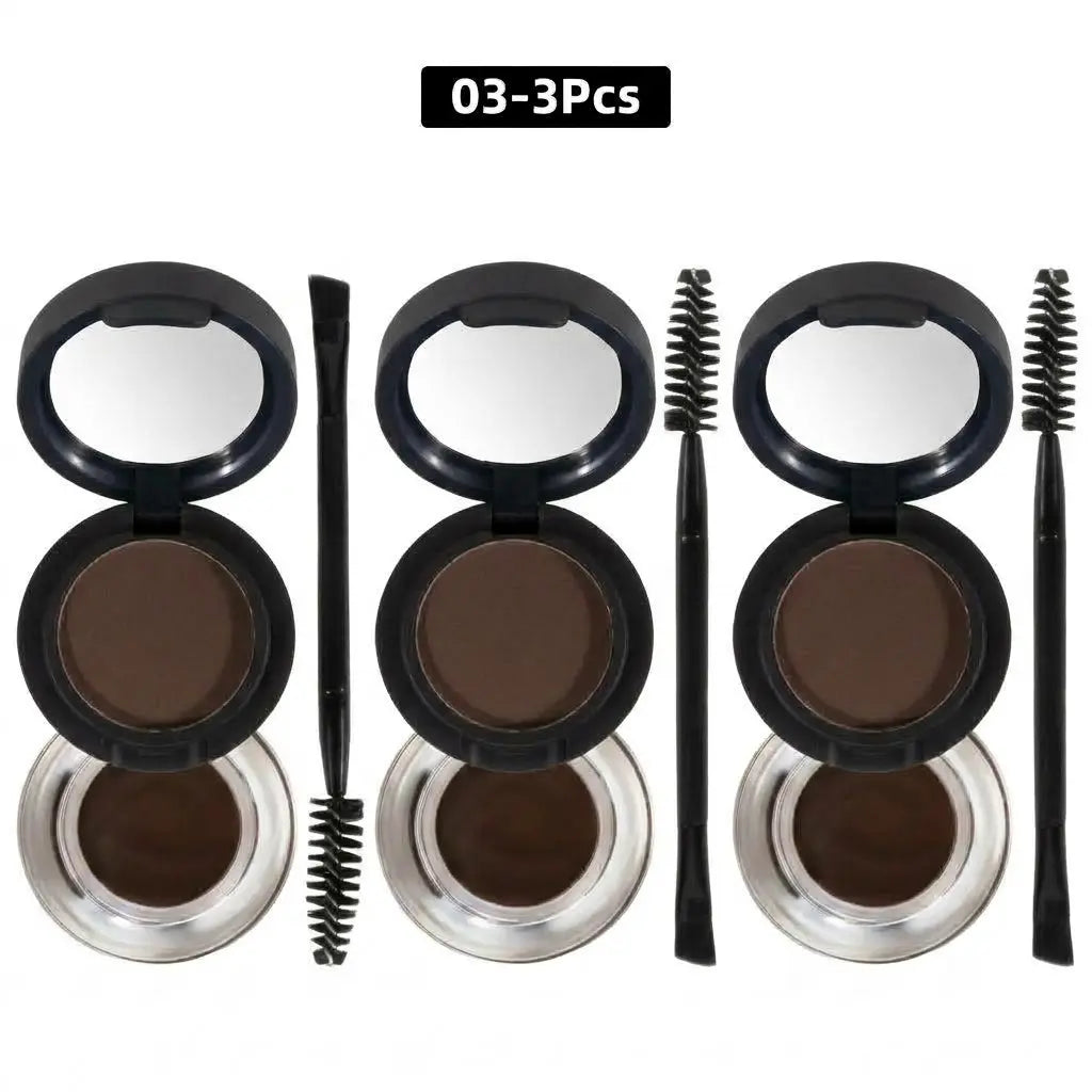 Dual-Layer 2-in-1 Brow Pomade & Powder Kit, Waterproof Smudge-Proof Long-Lasting Eyebrow Makeup, Natural Full & Fluffy Brows, Dual-Ended Brush & Built-in Mirror, Beginner-FriendlyDual-Layer 2-in-1 Brow Pomade & Powder Kit, sohochic