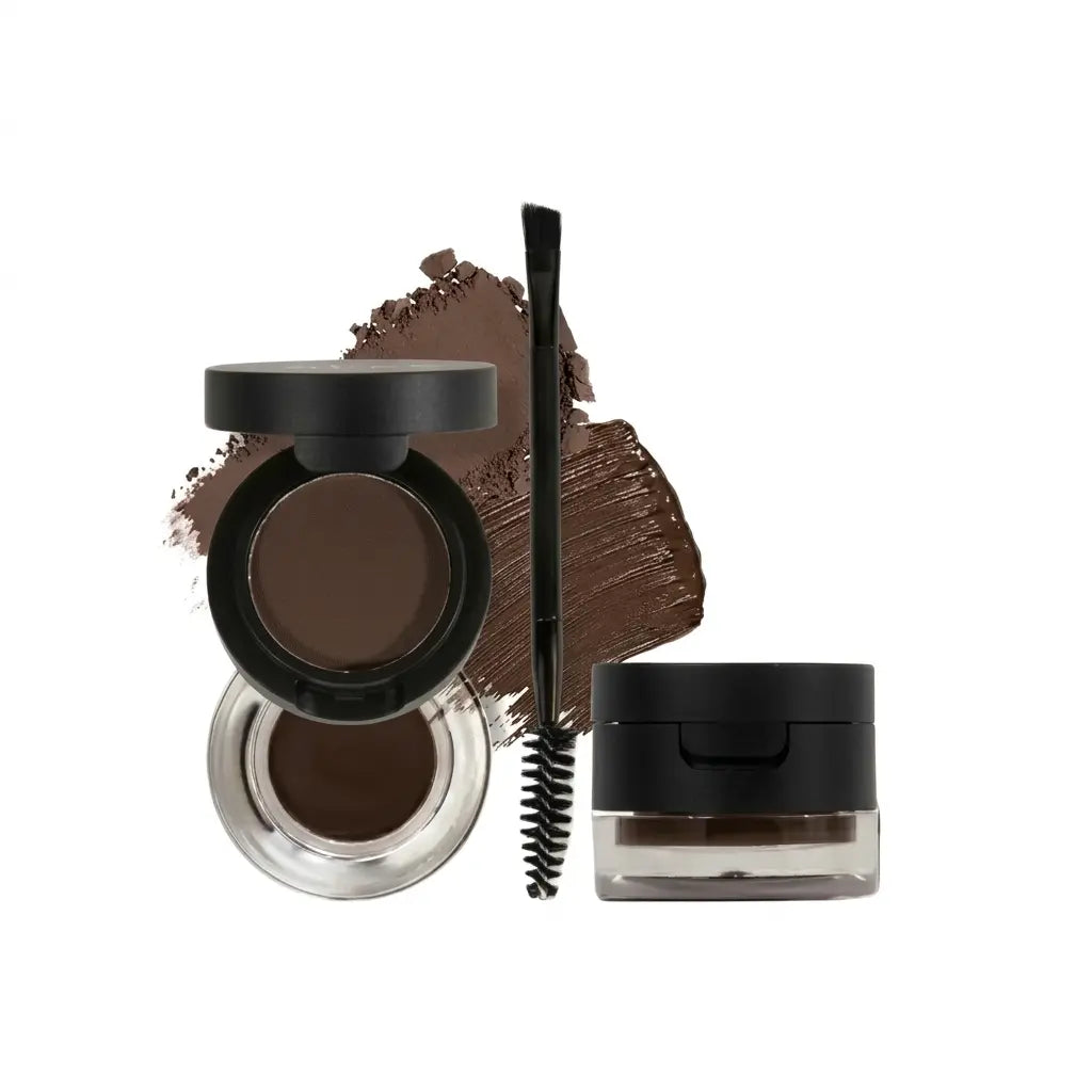 Dual-Layer 2-in-1 Brow Pomade & Powder Kit, Waterproof Smudge-Proof Long-Lasting Eyebrow Makeup, Natural Full & Fluffy Brows, Dual-Ended Brush & Built-in Mirror, Beginner-FriendlyDual-Layer 2-in-1 Brow Pomade & Powder Kit, sohochic