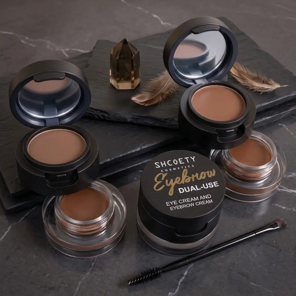 Dual-Layer Eyebrow Powder & Gel Set with Brush - Perfect Brows Set, Eyebrow Thickener, Waterproof Transfer-Proof Long-Lasting Natural 3D Brow Styler Gel for Adults, Easy-to-Apply All-Skin-Types Daily Cosmetic, sohochic