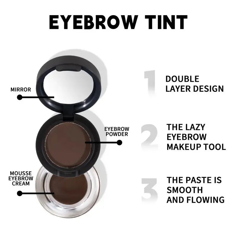 Dual-Layer Eyebrow Powder & Gel Set with Brush - Perfect Brows Set, Eyebrow Thickener, Waterproof Transfer-Proof Long-Lasting Natural 3D Brow Styler Gel for Adults, Easy-to-Apply All-Skin-Types Daily Cosmetic, sohochic