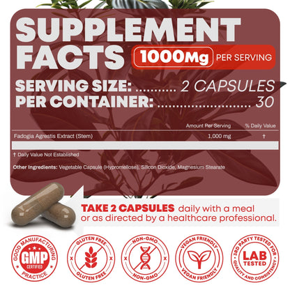 Peak Revival-X Fadogia Agrestis – 1000mg Botanical Extract – 60 Vegan Capsules
