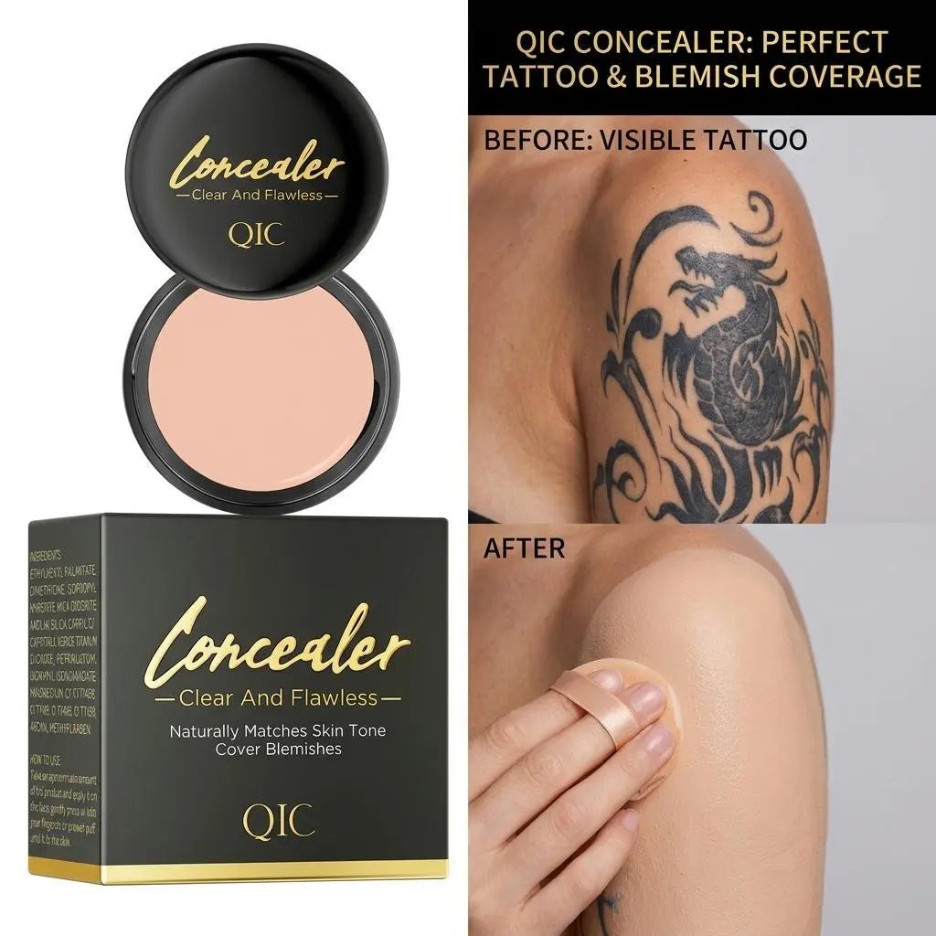 Full Coverage Tattoo Concealer Balm, Waterproof Non-Transferable Matte Body Makeup Cover Up Cream for Scars & Birthmarks, No-Cake Lightweight Quick-Drying Long-Lasting Face Concealer Pot, 3 Shades Seamless Skin Tone Matching sohochic