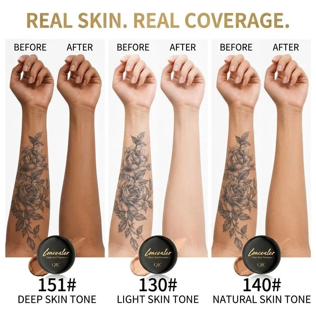 Full Coverage Tattoo Concealer Balm, Waterproof Non-Transferable Matte Body Makeup Cover Up Cream for Scars & Birthmarks, No-Cake Lightweight Quick-Drying Long-Lasting Face Concealer Pot, 3 Shades Seamless Skin Tone Matching sohochic