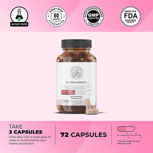 Hormone Harmony for Menopause: Weight Loss Support 72 Vegan Capsules by Happy Mammoth