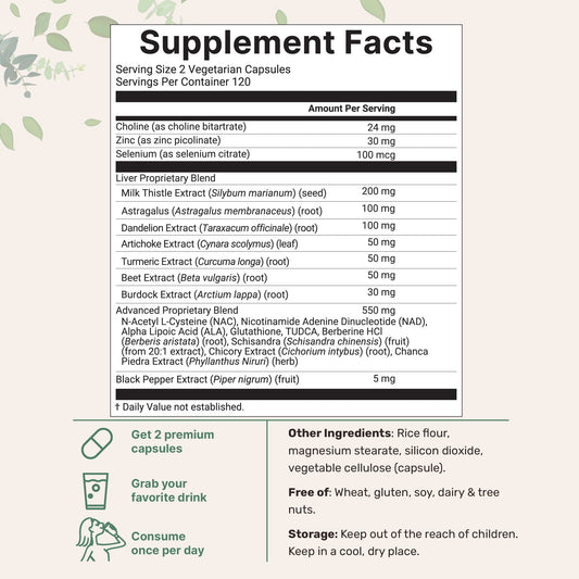 Micro Ingredients Liver Advanced+, 240 Veggie Capsules, 20-in-1 Advanced Support Complex