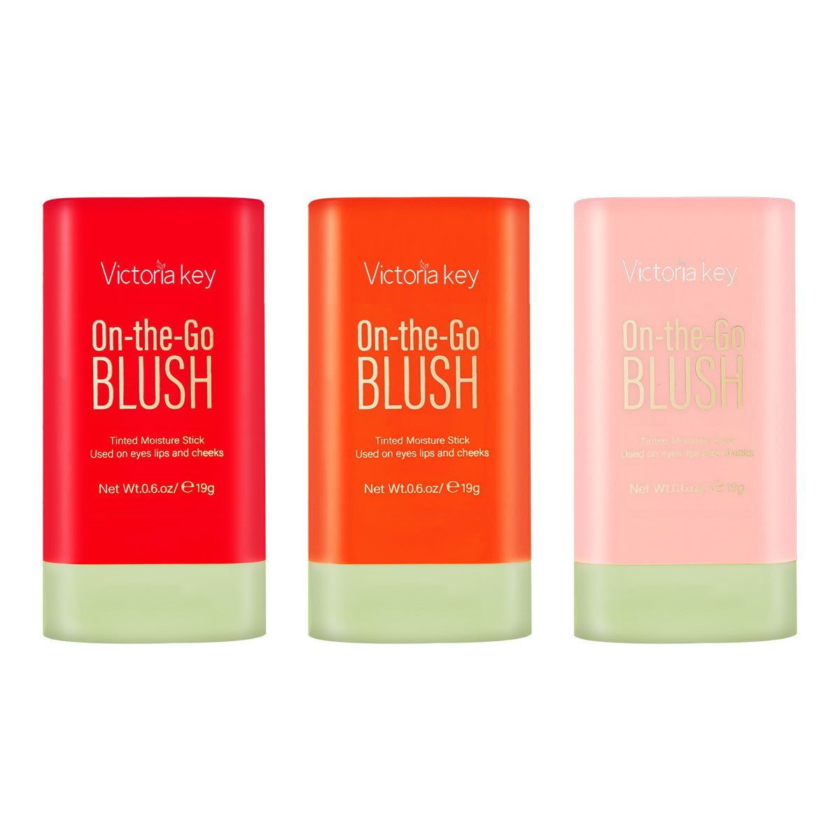 3-in-1 Blush Stick 3-Piece Set - Red Orange Pink Shades for Special Occasions - Perfect for Black Friday Thanksgiving or Christmas