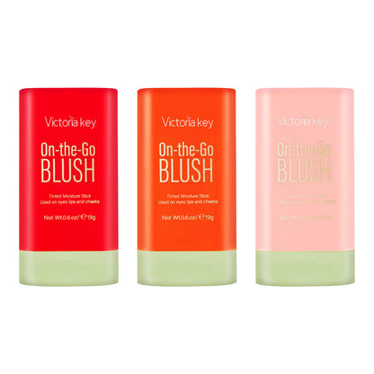 3-in-1 Blush Stick 3-Piece Set - Red Orange Pink Shades for Special Occasions - Perfect for Black Friday Thanksgiving or Christmas