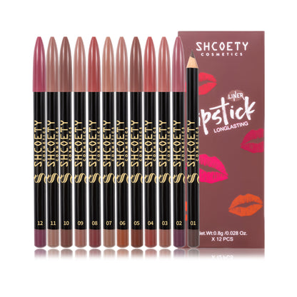 12 Color Lip Pencil Matte