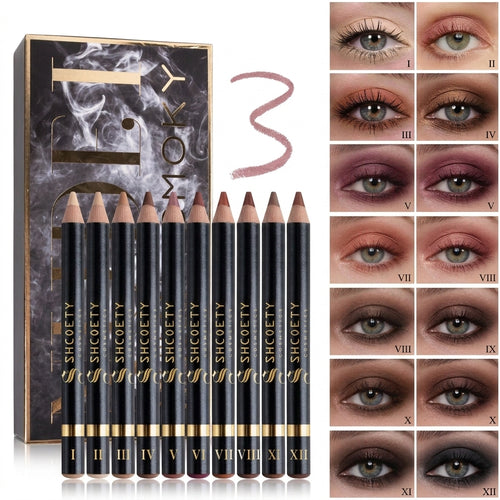 12-Color 3-in-1 Eyeshadow Stick Set, Shimmer Eyeshadow Pen, High Pigment Cream Eyeshadow, Waterproof Smudge-Proof Long-Lasting, One-Swipe Easy Glide, Blendable Multi-Use Highlighter & Eyeliner sohochic