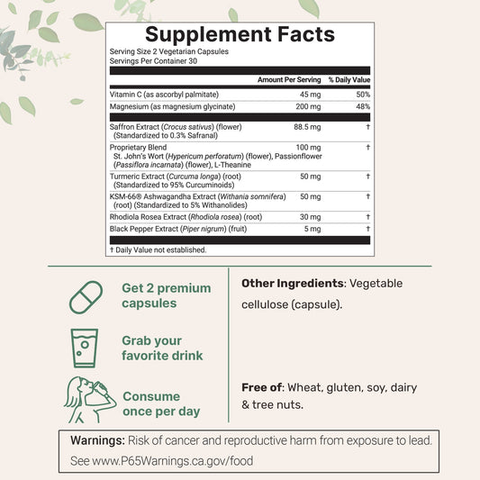 Micro Ingredients Saffron+ Advanced Supplements, 60 Veggie Capsules-Shop