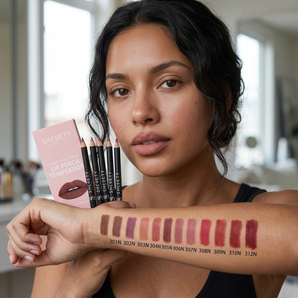 12-Shade Precision Ombré Lip Liner Set - Waterproof, Smudge-Proof, Transfer-Proof Ultra Creamy Matte Lip Pencils with Shade Guide, 3D Plumping Contour, Daily Blendable Moisturizing Beauty Products for All Skin Types - Nude Mauve Brown Makeup Gift