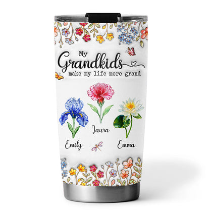 Make Life More Grand With Lovely Kids - Personalized Custom 3D Inflated Effect Tumbler