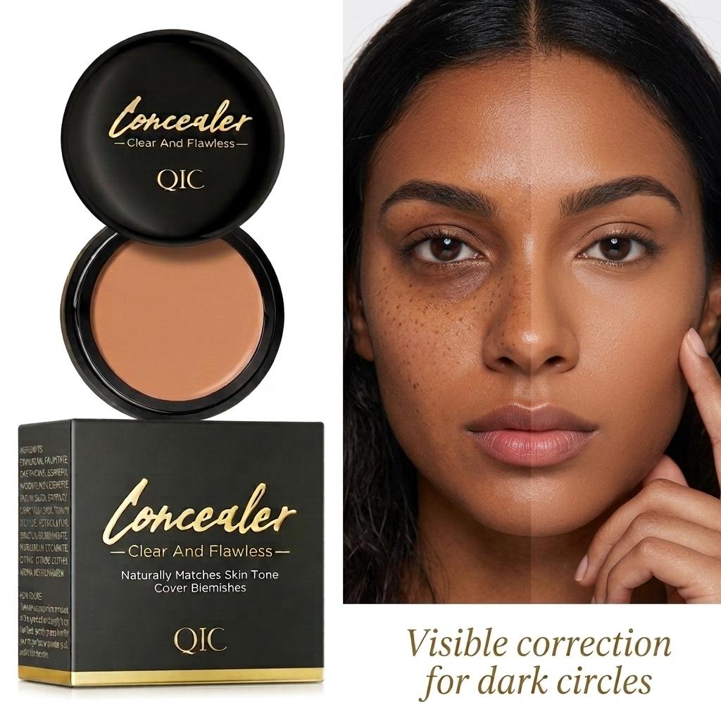 Silky Full Coverage Cream Concealer Pot - Under Eye Concealer for All Skin Types, Waterproof, Transfer-Proof, Crease-Resistant, Hydrating, Smooth Seamless Blend; Light Shade Blemish Eraser Balm (sohochic)
