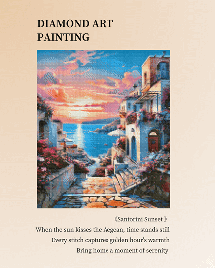 Santorini Sunset Diamond Painting