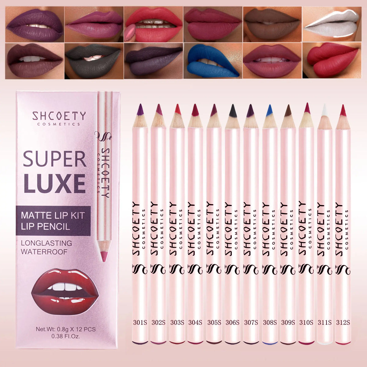 12-Shade Precision Ombré Lip Liner Set - Waterproof, Smudge-Proof, Transfer-Proof Ultra Creamy Matte Lip Pencils with Shade Guide, 3D Plumping Contour, Daily Blendable Moisturizing Beauty Products for All Skin Types - Nude Mauve Brown Makeup Gift