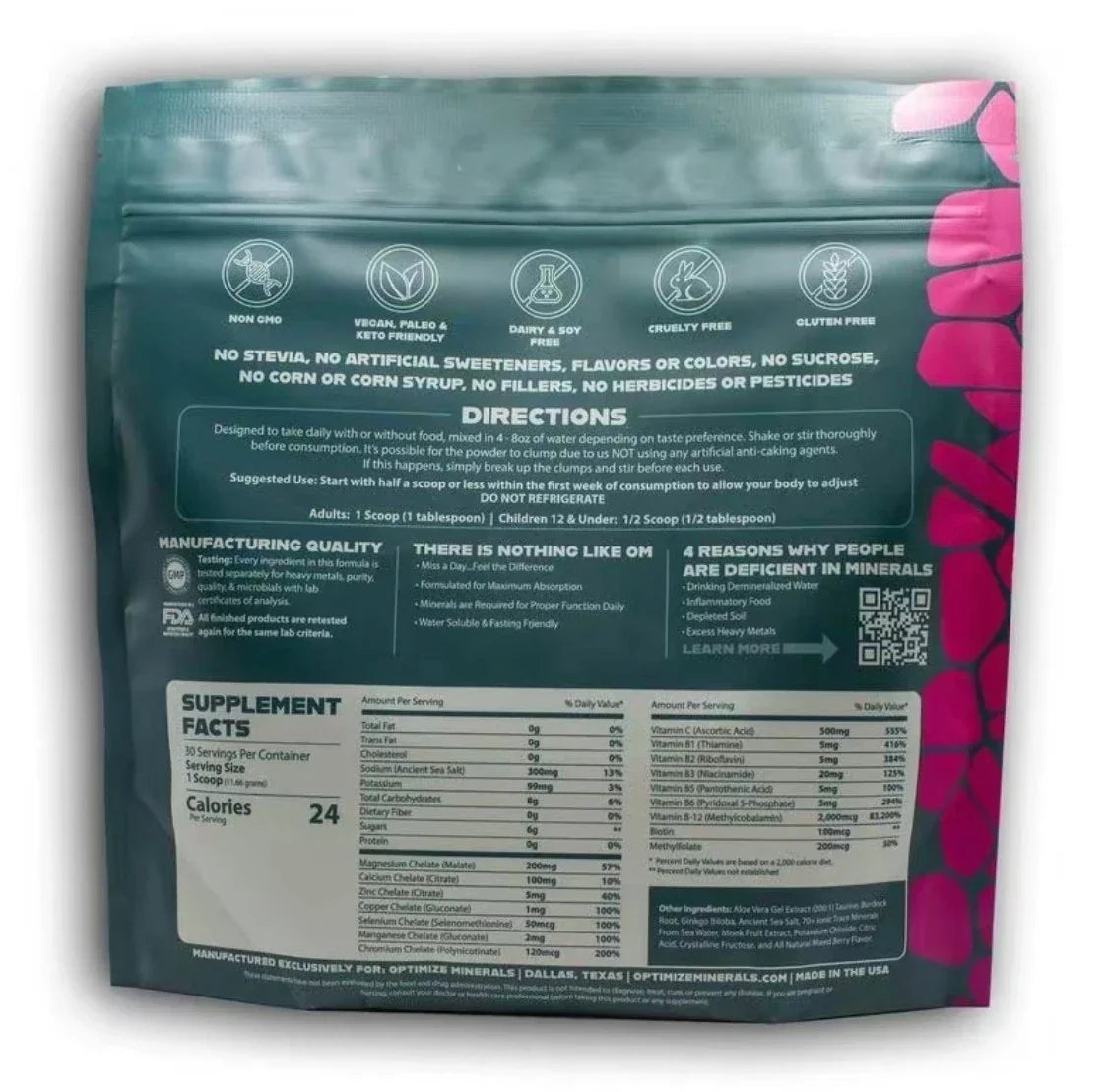 Optimize Minerals Multi - Mineral Daily Powder - Gluten Free, 30 Servings