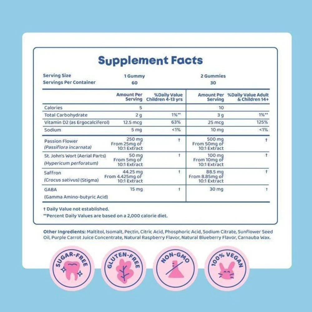 JoySpring Saffron Gummies, Plant-Based Mood Support, Sugar-Free, Gluten-Free