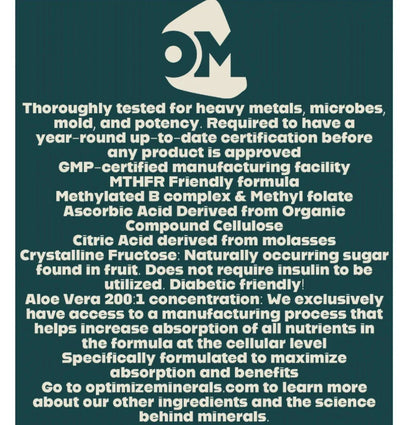 Optimize Minerals Multi - Mineral Daily Powder - Gluten Free, 30 Servings