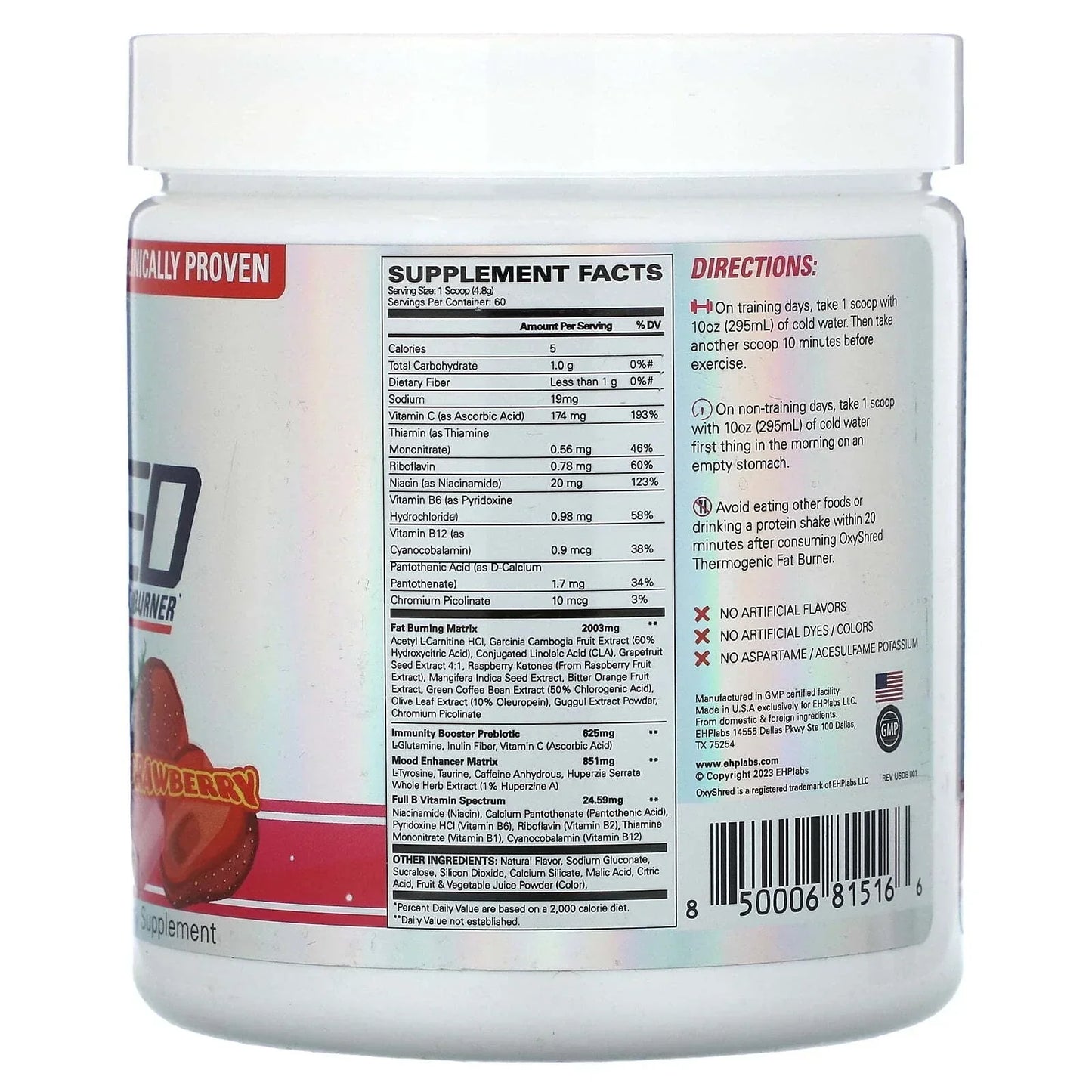 EHP Laps, OxyShred, Fat Burner, Cosmic Blast, Strawberry, 10.16 oz (288 g)-Shop