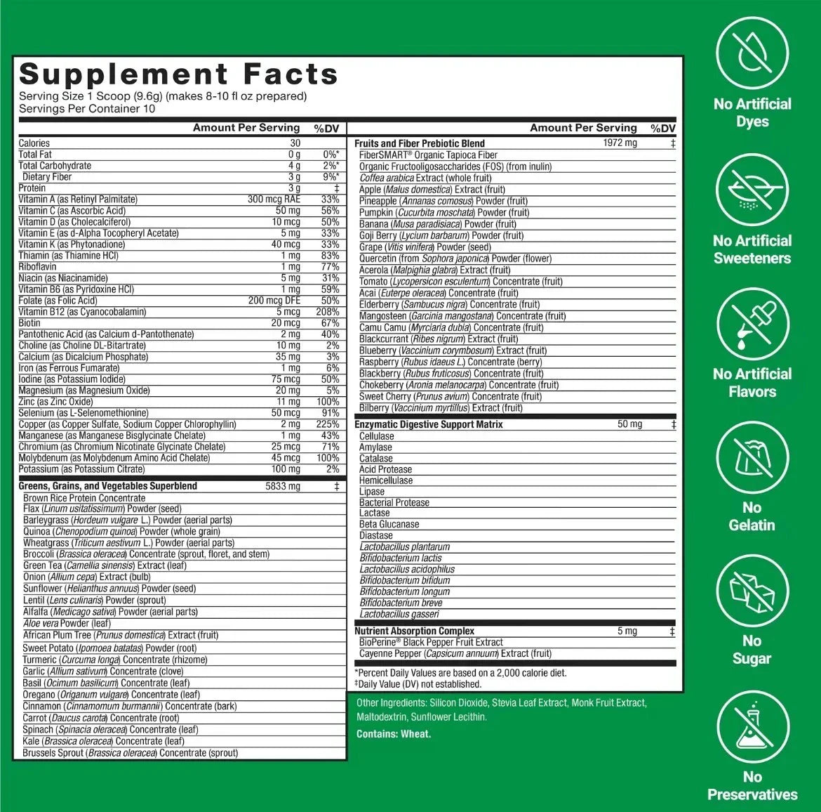 【US seller】Smarter Greens - 40+ Superfoods,*125M CFUs Probiotics, for Gut Health-Shop