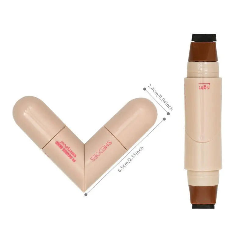 2-in-1 90° Rotating Winged Eyeliner Stamp Pen, Dual-Ended Eyeliner Shades Pen with Built-In Liner - Smooth, Aesthetic, Youth-Focused, Waterproof, Long-Lasting, Precision Tool for All Eye Shapes & Everyday Clean Girl (Natural Light Brown & Black)
