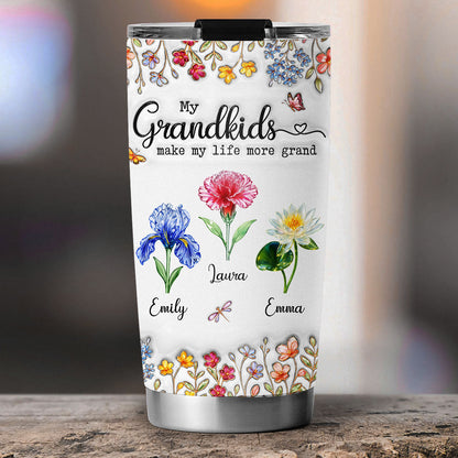 Make Life More Grand With Lovely Kids - Personalized Custom 3D Inflated Effect Tumbler